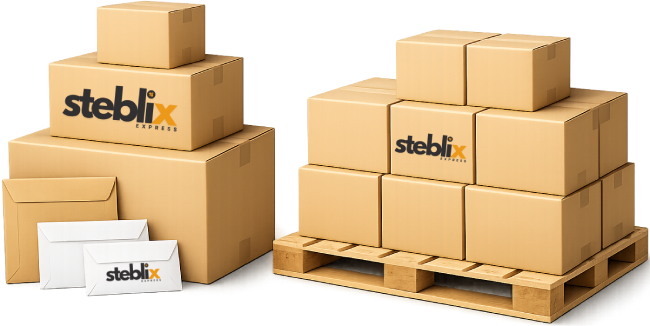 Palletised shipments and parcels handled by Steblix